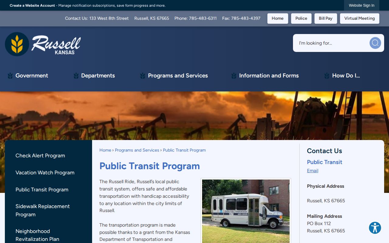 Russell Ride public transit service information
